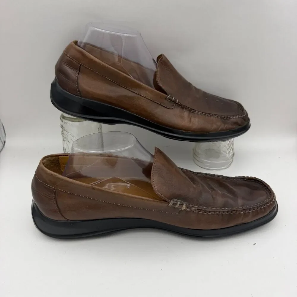 Cole Haan NikeAir Men's 11M Brown Leather Slip On Loafers Comfort Dress Shoes